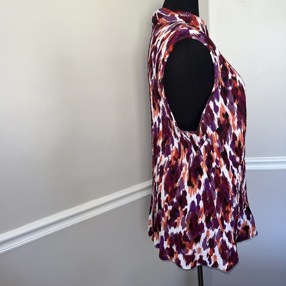 Maggie Barnes Top Women's Sleeveless Button Up Tunic Purple 3X 26/28W‎ - Picture 4 of 8